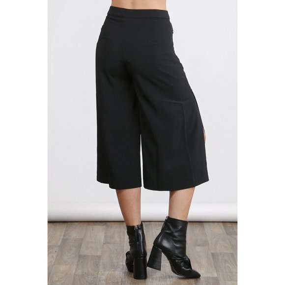 Women's Wide Leg Pants with Side Slit - Comfortable and Stylish - Picture 7 of 9